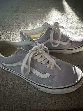 Vans Low-Top Canvas Sneakers in Light Purple/Gray & White